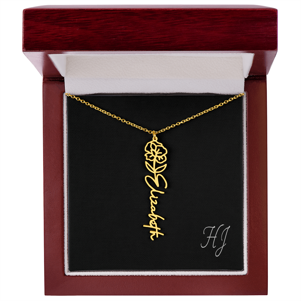Personalized Flower Necklace