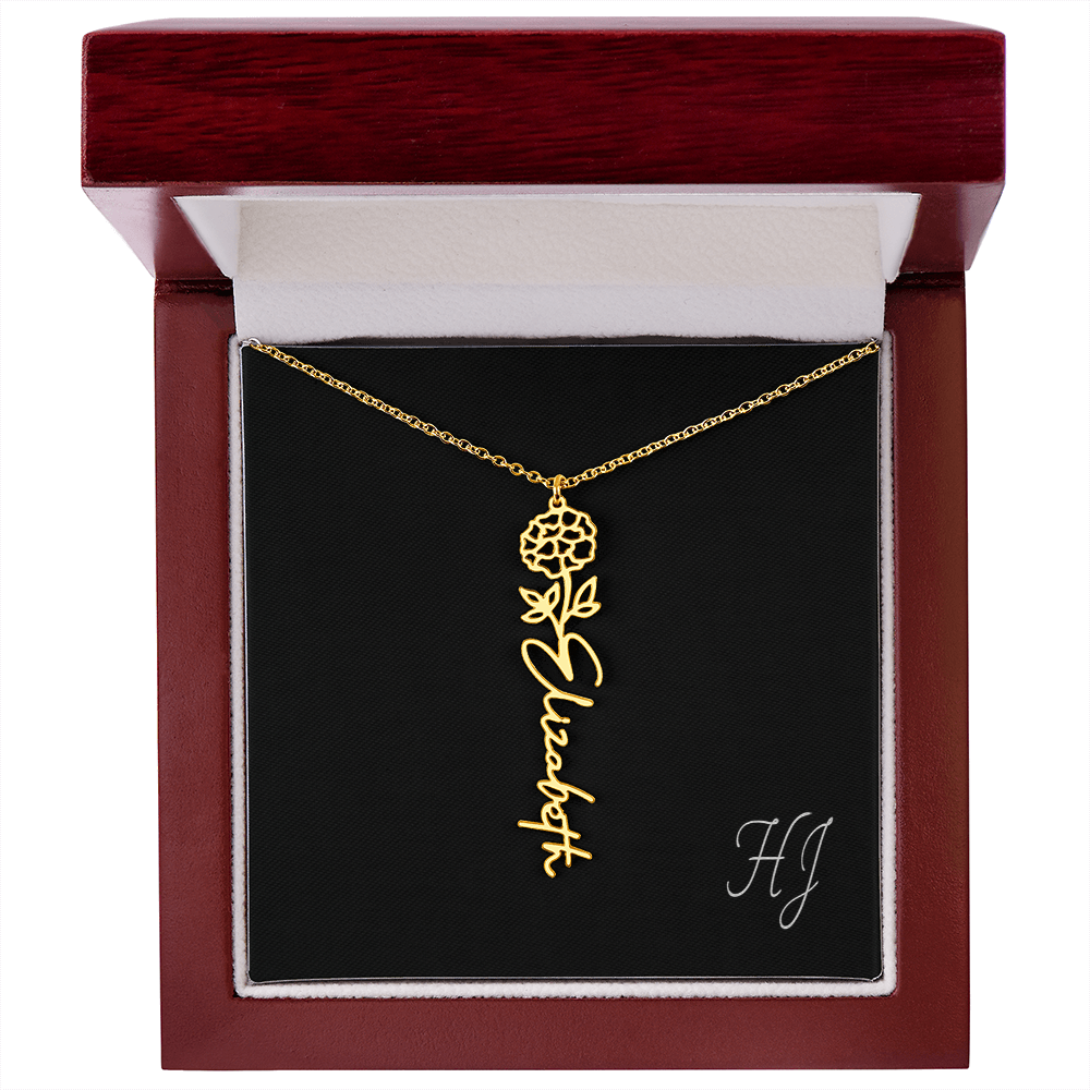 Personalized Flower Necklace