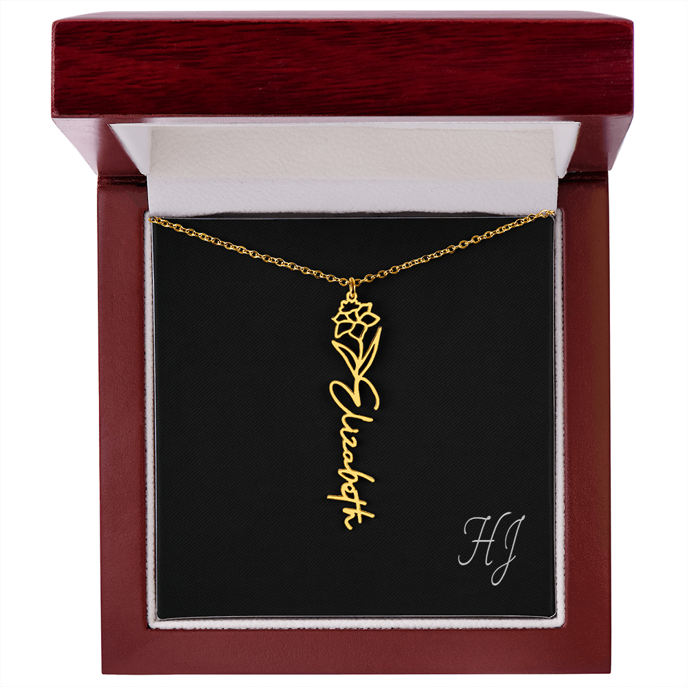 Personalized Flower Necklace